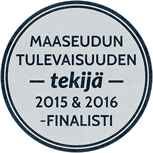 Maaseudun tulevaisuuden tekijä 2015 ja 2016 -finalisti.
